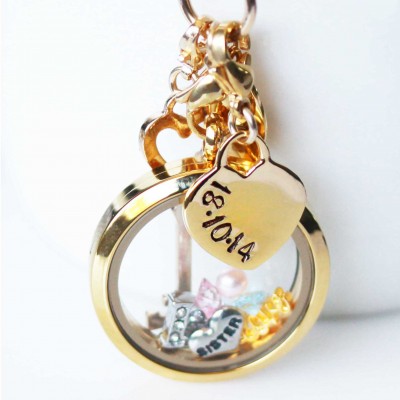 Personalised Hand Stamped Heart Dangle - Click for colour options